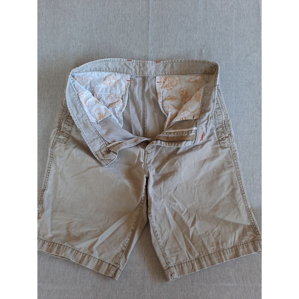 Tommy Bahama Relax Men 32 Chino Paisley Lined Flat Front Short Pure Cotton Brown
